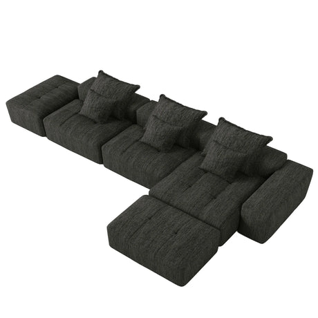Modern Oversized Diy Combination Modular Sectional Sofa With Pillows - Furniture Home Direct