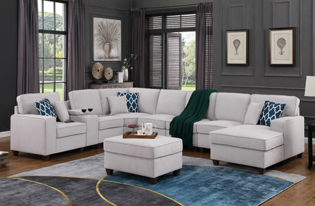 Eric - 9 Piece Upholstered Sectional With Ottoman - Furniture Home Direct