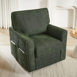360° Swivel Accent Barrel Armchair With Side Pockets, Compact Design - Furniture Home Direct