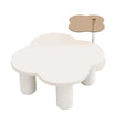 Modern Coffee Table (Set of 2), Irregular Shape Coffee Table With Four Roman Column Legs And End Table With Glass Top For Living Room - White - Furniture Home Direct