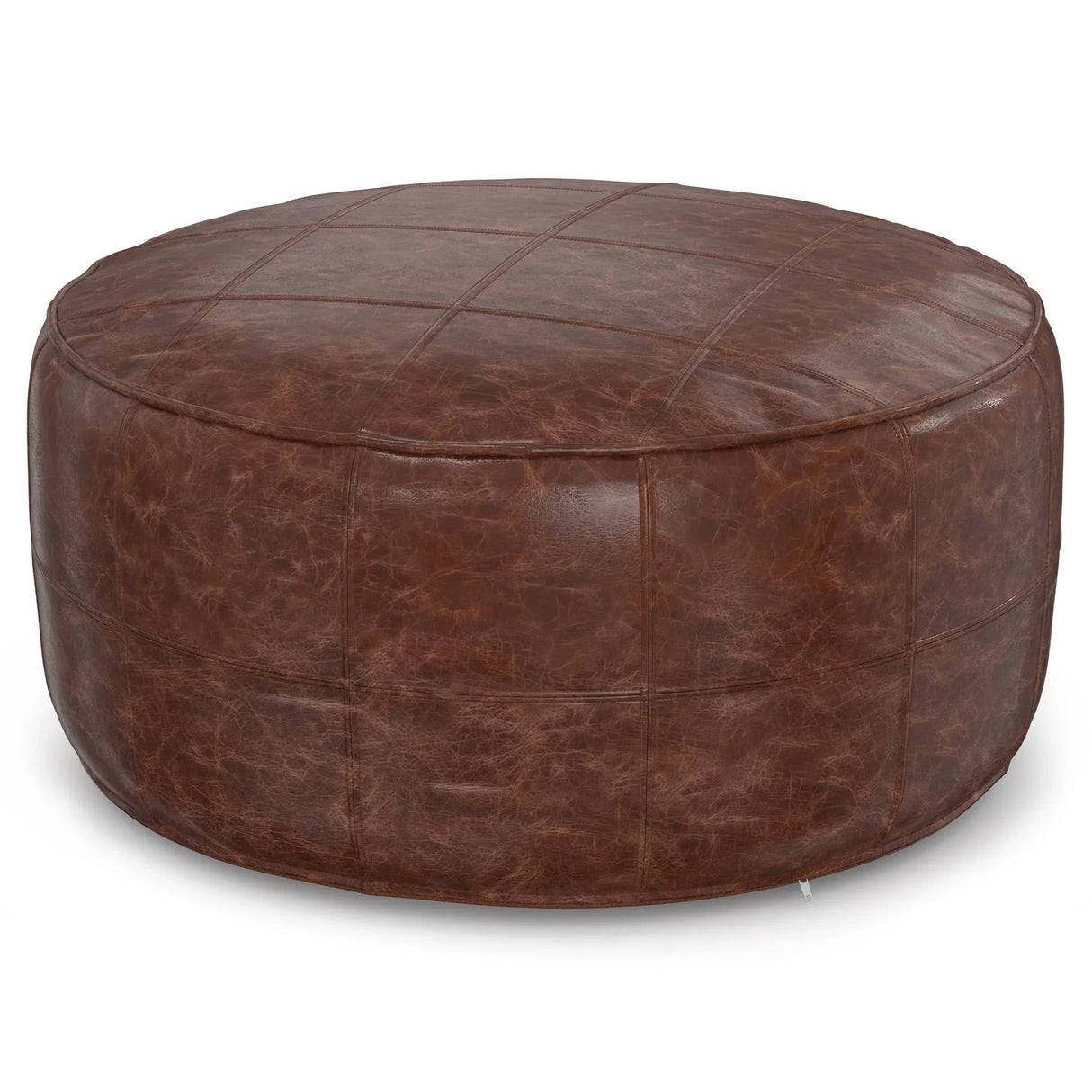 Connor - Handcrafted Round Pouf - Furniture Home Direct