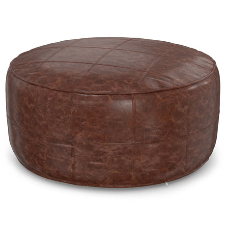 Connor - Handcrafted Round Pouf - Furniture Home Direct