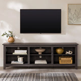 Modern Transitional 3 Shelf Open Storage 70" TV Stand For 80" TVs - Furniture Home Direct