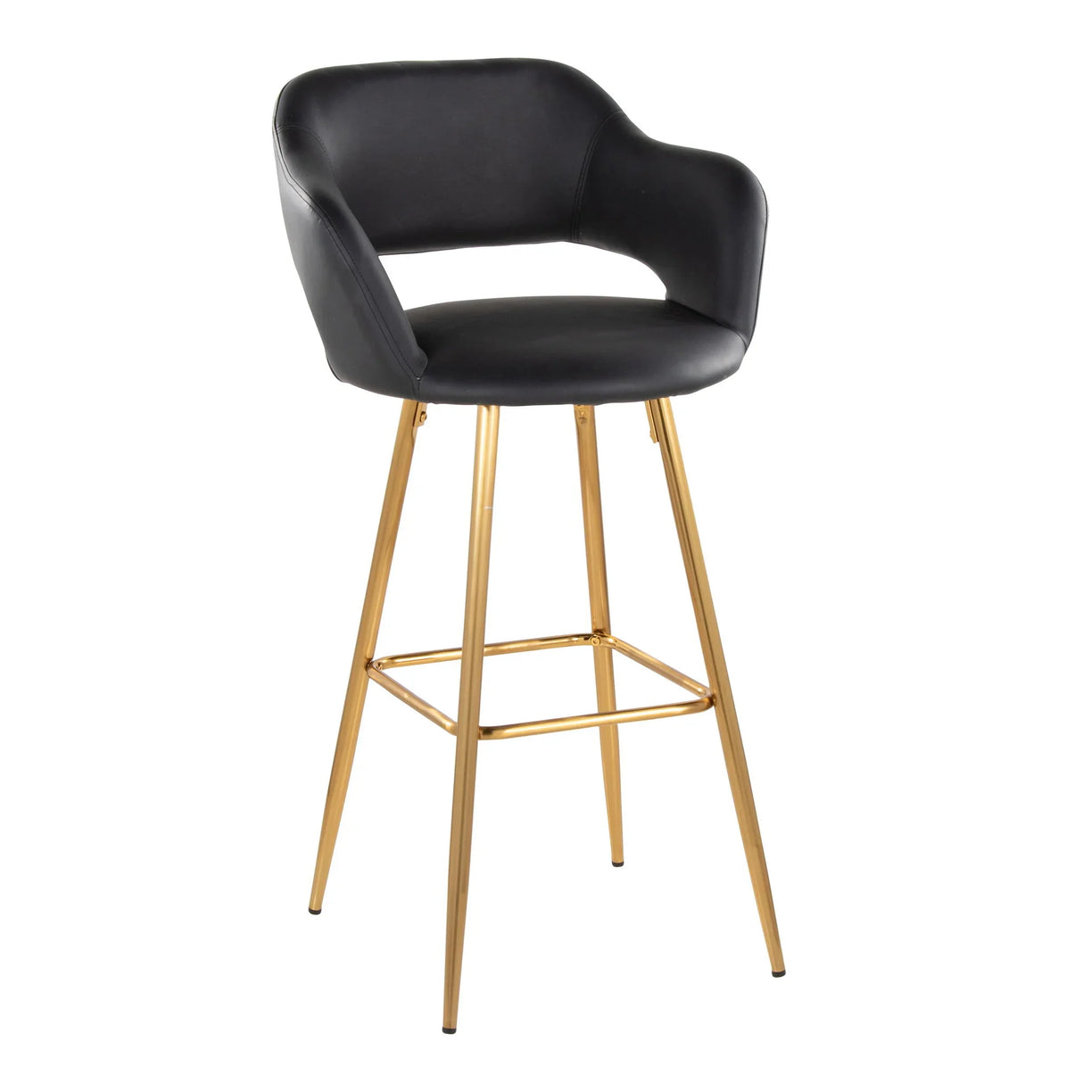 Margarite - Contemporary Fixed Height Barstool With Footrest (Set of 2) With Square - Furniture Home Direct