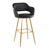Margarite - Contemporary Fixed Height Barstool With Footrest (Set of 2) With Square - Furniture Home Direct
