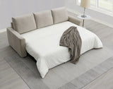 Leira - Linen Pull Out Sleeper Sofa - Beige - Furniture Home Direct