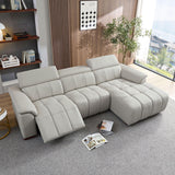 Power Reclining Sectional with USB Port - Light Gray - Furniture Home Direct