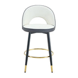 Upholstered Rotatable Bar Chair With Metal Legs For Dining Room - Furniture Home Direct