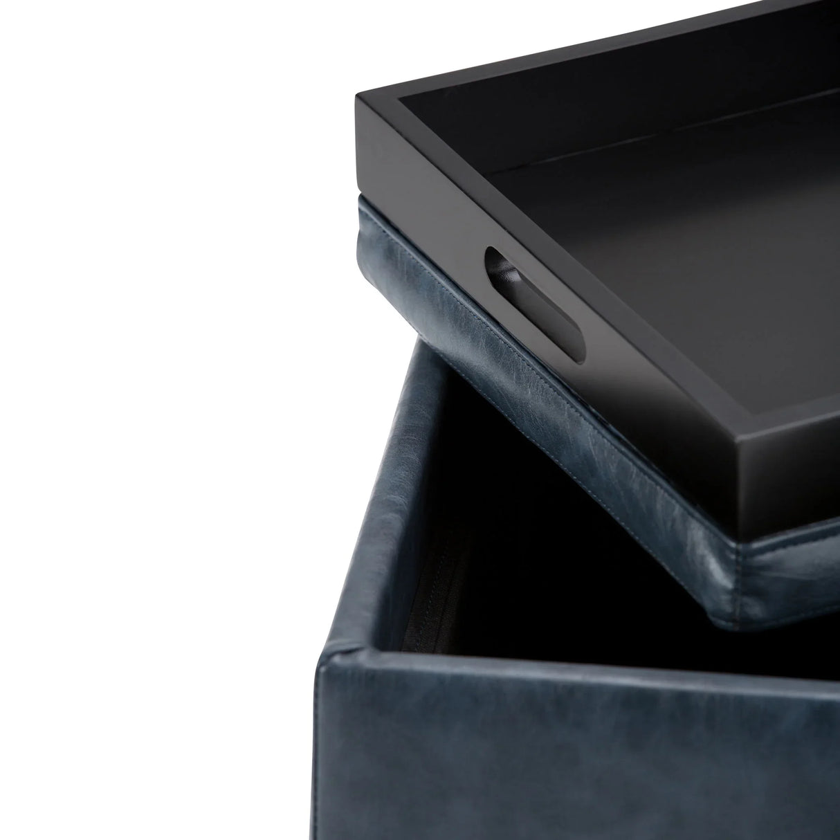 Rockwood - Upholstered Cube Storage Ottoman With Tray - Furniture Home Direct