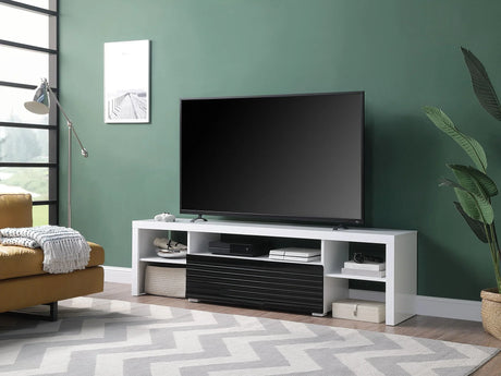 Buck II - High Gloss TV Stand - White / Black - Furniture Home Direct