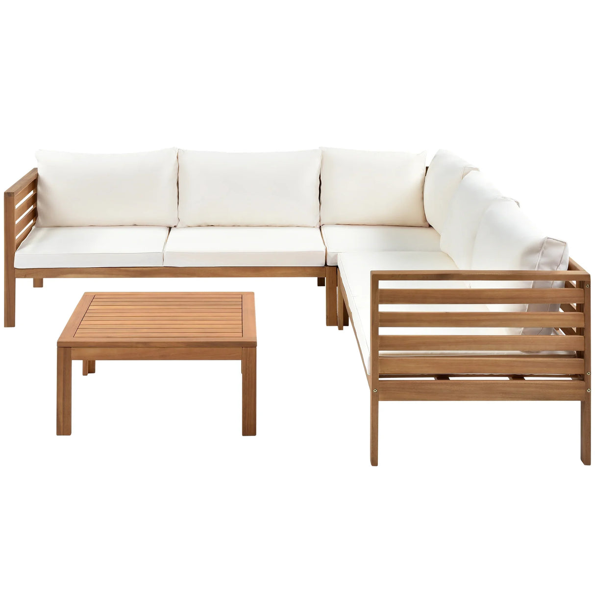 2 Piece Outdoor Sectional Set - Beige - Furniture Home Direct
