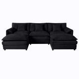 Modern Comfy Deep Seat Modular Sectional Sofa Cloud Couch With Ottoman - Furniture Home Direct