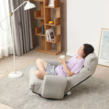 Modern With Metal Frame Swivel Game Lounge Chair With Adjustable Headrest And Waist Support, 360 Degree Rotatable Leisure Chair For Living Room - Gray - Furniture Home Direct