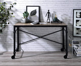 Oklarth - Rustic Writing Desk - Black / Oak - Furniture Home Direct