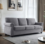 Soft Sofa, Upholstered 3 Seater Couch With High Density Foam, Loose Back Cushions And Turned Legs - Furniture Home Direct