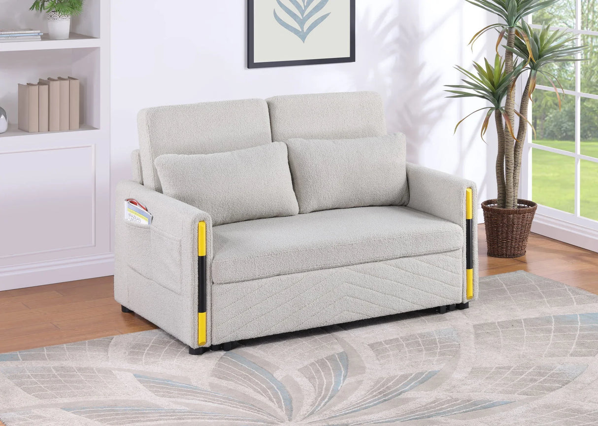 Percy - Teddy Velvet Sleeper Loveseat With Dual-Pull Sleeper Design - Furniture Home Direct