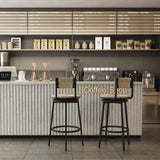 Bar Stools Swivel Counter Chairs With Metal Frame Hand Woven Paper Rope Dining Barstools For Kitchen Counter (Set of 2) - Furniture Home Direct