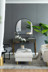 Arched Mirror With Metal Frame, Wall Mirror For Living Room Bedroom Entryway - Furniture Home Direct