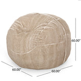 Vida - Modern 5 Foot Rounded Bean Bag - Snow White / Beige - Furniture Home Direct