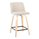 Toriano - Contemporary Modern Design Fixed Height Counter Stool With Swivel With Square Footrest (Set of 2) - Furniture Home Direct