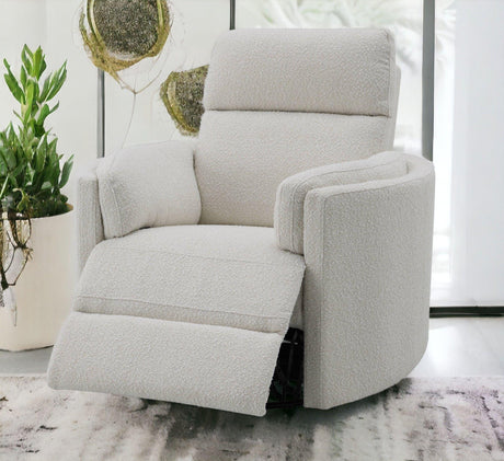 Sagen - Chenille Glider Recliner With Swivel - Furniture Home Direct
