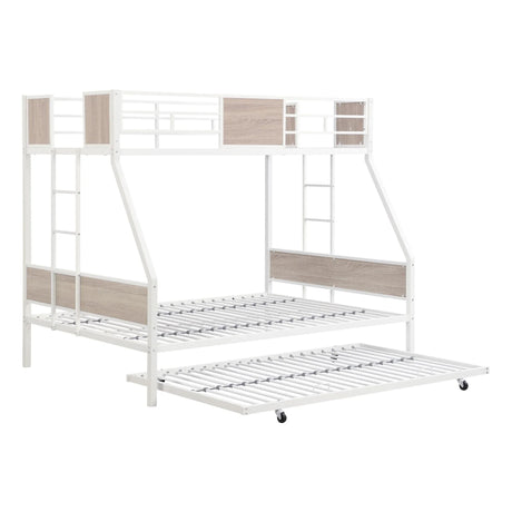 Modern Metal Bunk Bed With Side Ladders And Guardrail - Furniture Home Direct