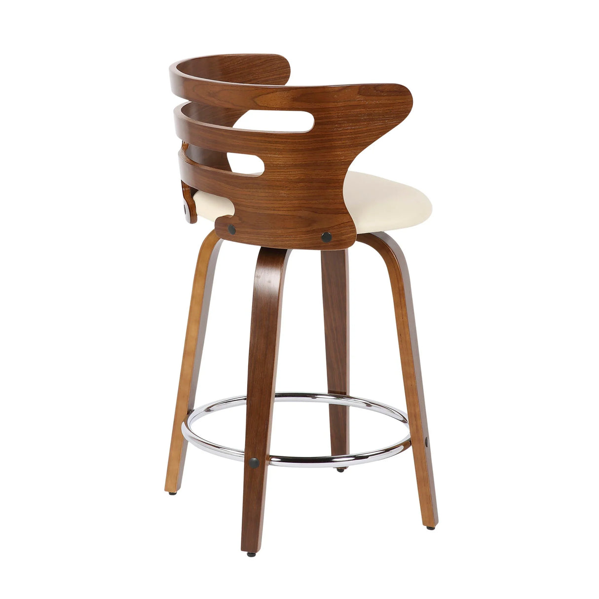 Cosini - Mid Century Modern Fixed Height Counter Stool With Footrest With Swivel (Set of 2) - Furniture Home Direct