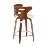Cosini - Mid Century Modern Fixed Height Counter Stool With Footrest With Swivel (Set of 2) - Furniture Home Direct