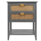 2 Drawer Side Table, Natural Rattan - Furniture Home Direct