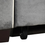 Upholstered Loveseat with Pull Out Sofa, Two Throw Pillows, Dual USB Charging Port And Adjustable Backrest - Gray - Furniture Home Direct