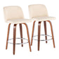 Toriano - Mid-Century Modern Fixed Height Counter Stool With Round Footrest (Set of 2) - Furniture Home Direct