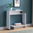 Contemporary Console Table With Two Open Shelves - White / Gray - Furniture Home Direct