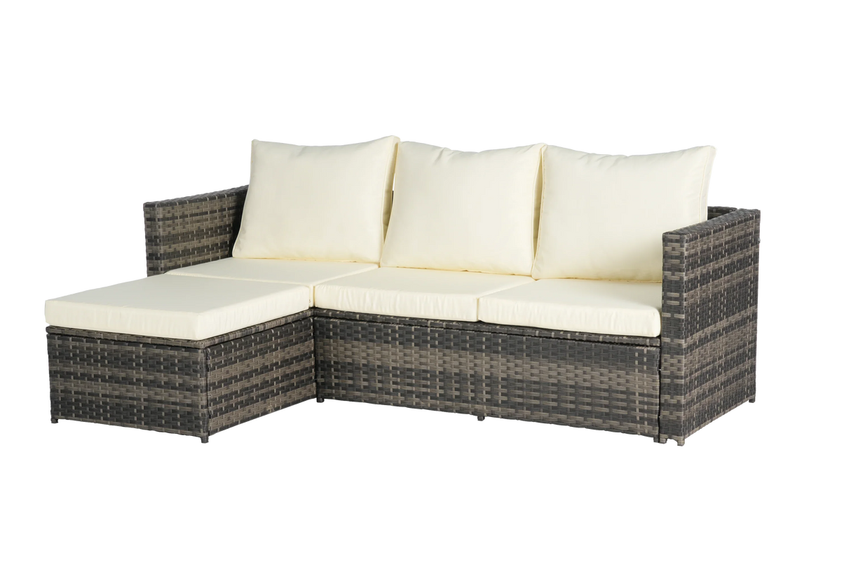 6 Piece Outdoor Patio Set - Beige - Furniture Home Direct