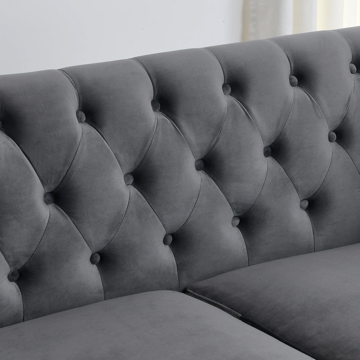 Living Room Set with 2 Sofas - Velvet Grey - Furniture Home Direct
