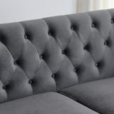 Living Room Set with 2 Sofas - Velvet Grey - Furniture Home Direct