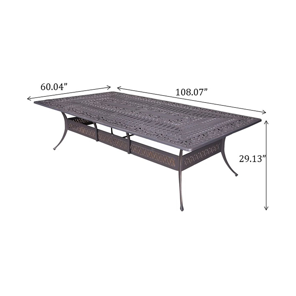 Rectangular Metal Dining Set With Cushions - Furniture Home Direct