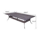 Rectangular Metal Dining Set With Cushions - Furniture Home Direct