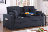Cody II - 69.5"W Woven Fabric Convertible Sleeper Loveseat with Cup Holder - Furniture Home Direct