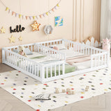 Double Floor Bed With Fence, Guardrails, Without Door - Furniture Home Direct
