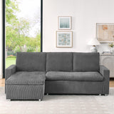 Convertible L Shaped Sleeper Sofa Bed With Reversible Chaise And Storage - Furniture Home Direct