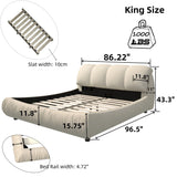 Luxury Upholstered Platform Bed With Oversized Padded Backrest And Solid Wood Frame - Furniture Home Direct