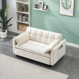 Modern Velvet Sofa, Sofa Pull-Out Bed, Small Love Seat Casual Sofa With Back, With Pillow, Pockets, Living Room Furniture, 3 In 1 Convertible Sleep Sofa Bed - Furniture Home Direct