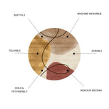 Rabbit - Washable Non - Slip Round Rug - Ivory / Gold - Furniture Home Direct