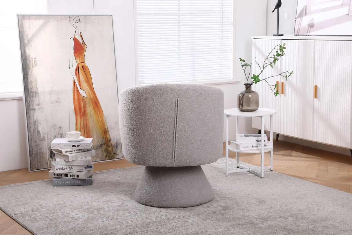 Swivel Accent Chair Armchair, Round Barrel Chair For Living Room Bedroom - Furniture Home Direct