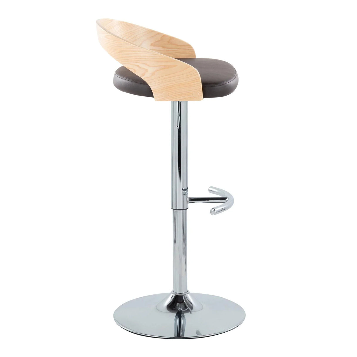 Grotto - Contemporary Adjustable Barstool, Swivel With Rounded T Footrest (Set of 2) - Furniture Home Direct
