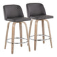 Toriano - Modern Design Fixed Height Counter Stool With Swivel With Round Footrest (Set of 2) - Furniture Home Direct