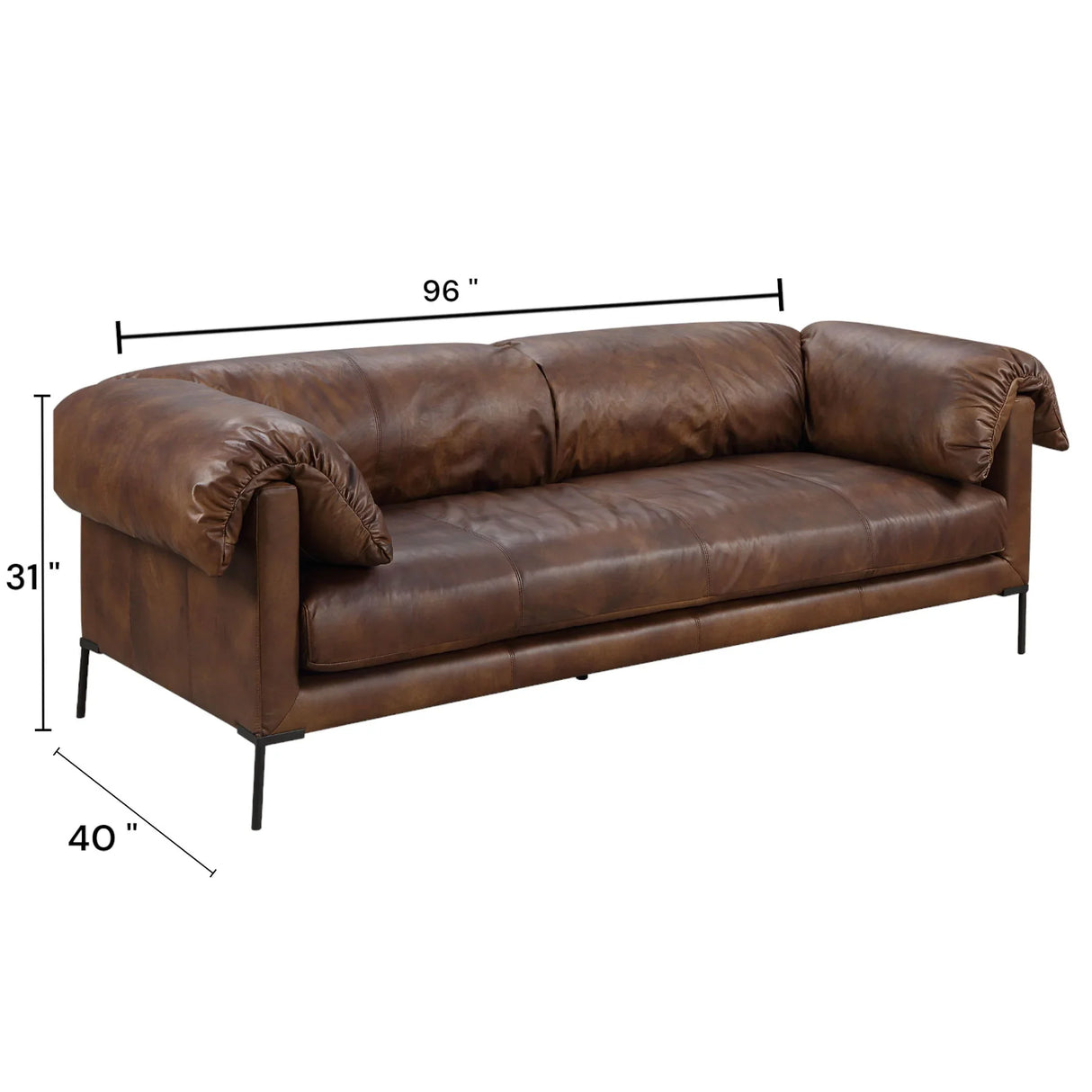 Jaron - Top Grain Leather Sofa - Mocha - Furniture Home Direct