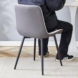 Dining Chairs Four Upholstered Leather Black Legs White - Furniture Home Direct