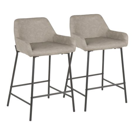 Daniella - Industrial Fixed Height Counter Stool (Set of 2) - Furniture Home Direct