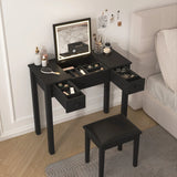 Vanity Table With LED Lights, Flip-Top Mirror And 2 Drawers, Jewelry Storage - Furniture Home Direct